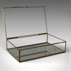 Vintage Glass Display Case, English, Brass, Showcase, 20th Century, circa 1980