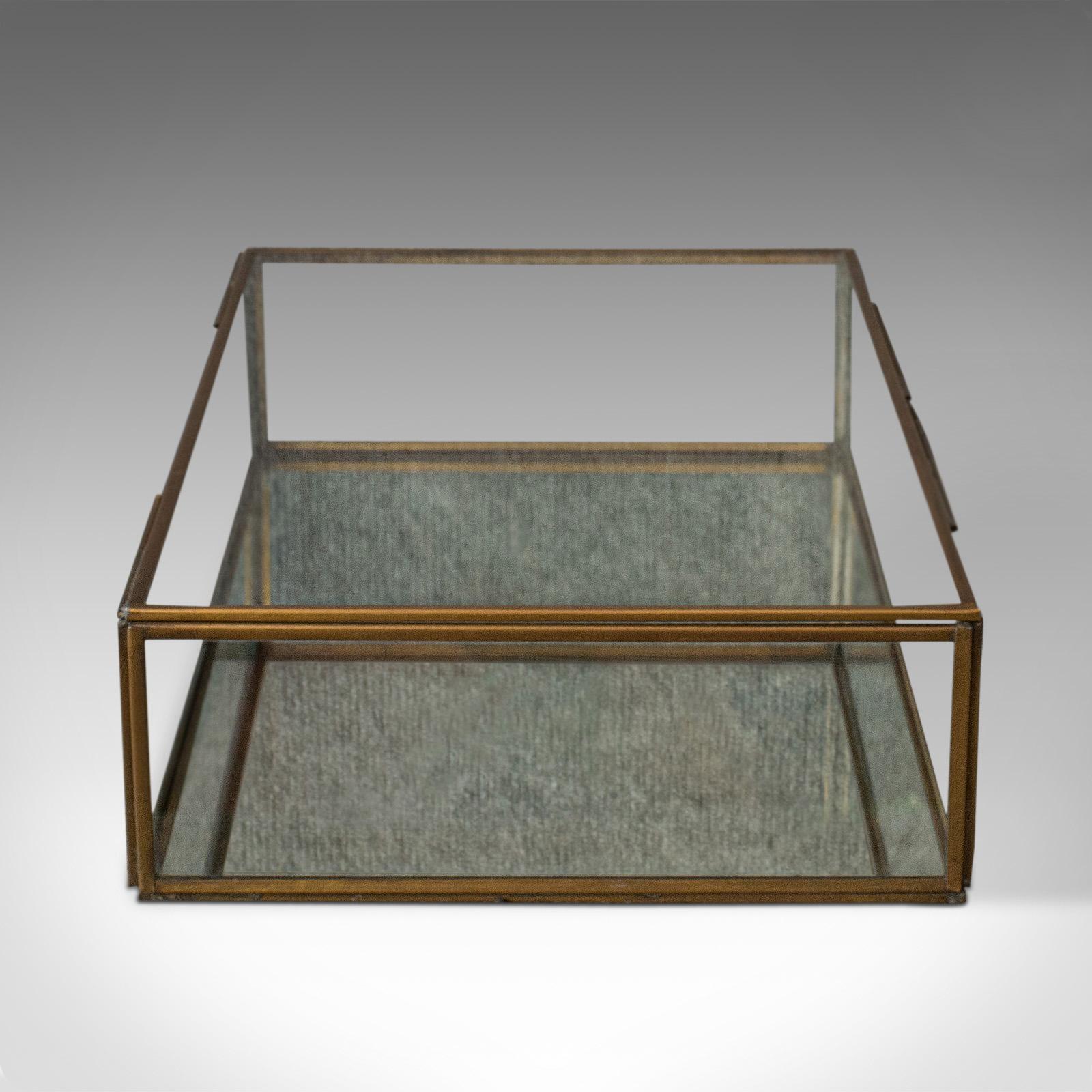 Vintage Glass Display Case, English, Brass, Showcase, 20th Century, circa 1980 2