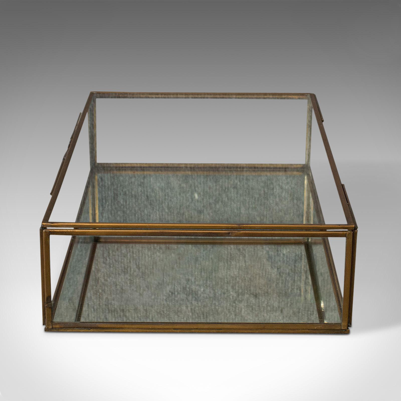 Vintage Glass Display Case, English, Brass, Showcase, 20th Century, circa 1980 3