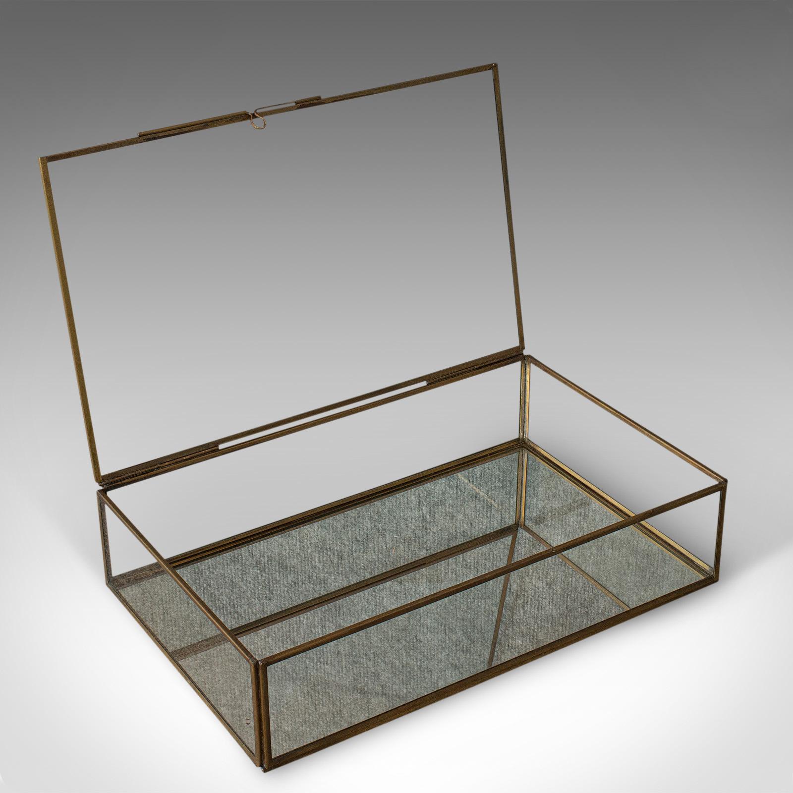Vintage Glass Display Case, English, Brass, Showcase, 20th Century, circa 1980 6