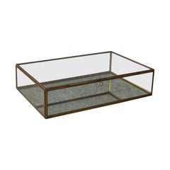 Vintage Glass Display Case, English, Brass, Showcase, 20th Century, circa 1980