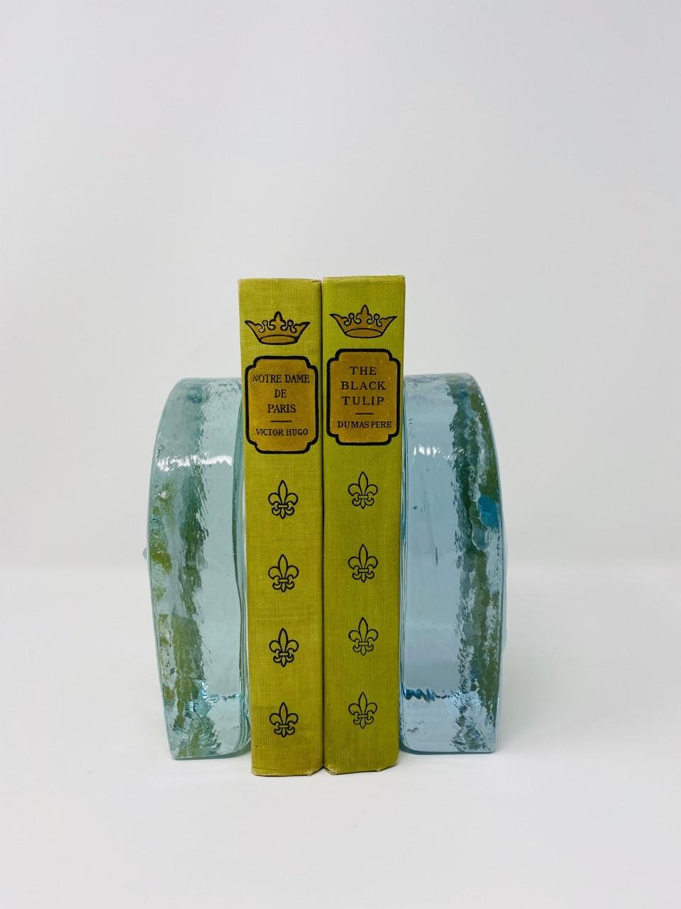 Vintage Glass Elephant Bookends by Blenko 2