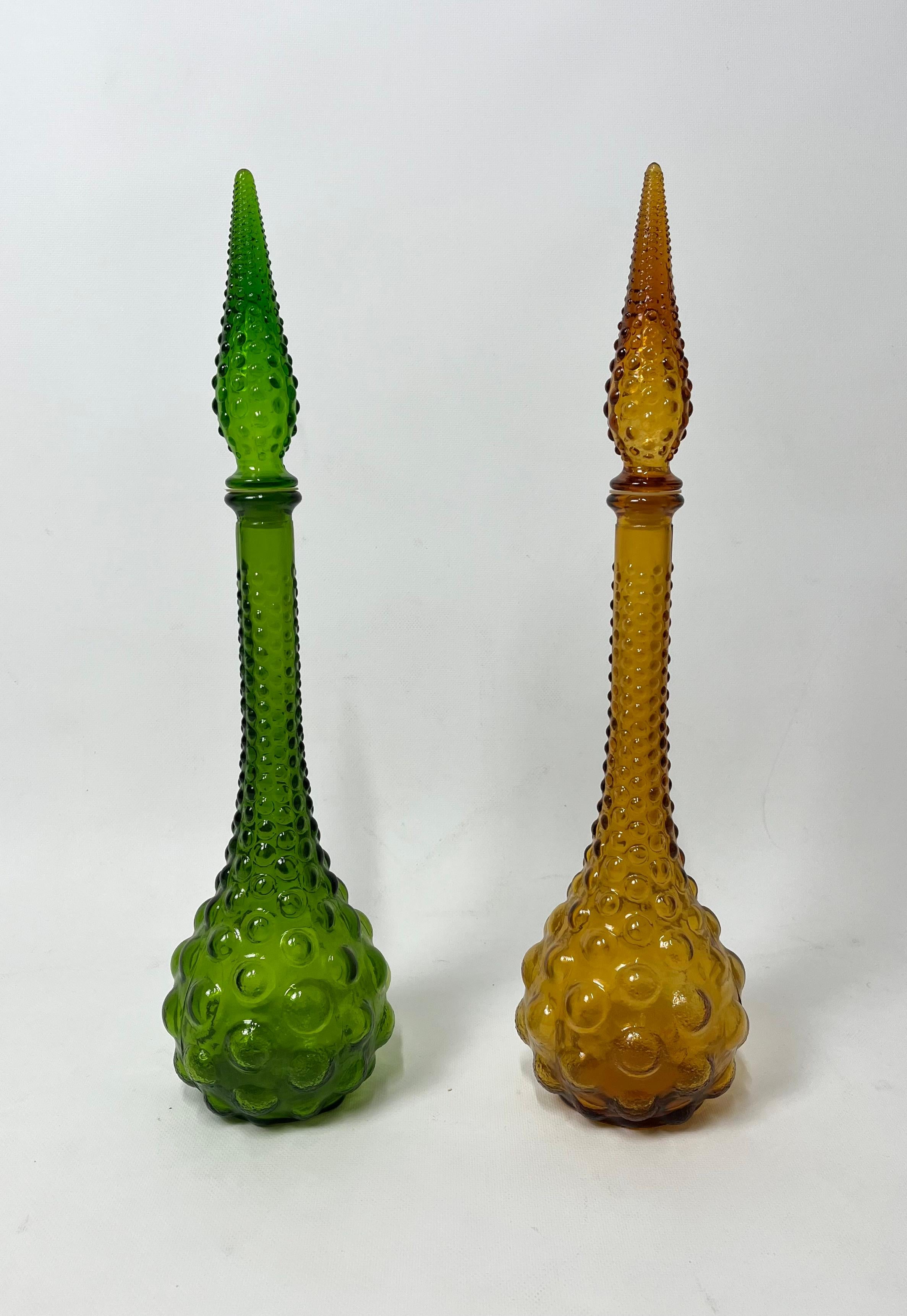Carafe Empoli vintage, lot de 2, années 1960 en vente 3