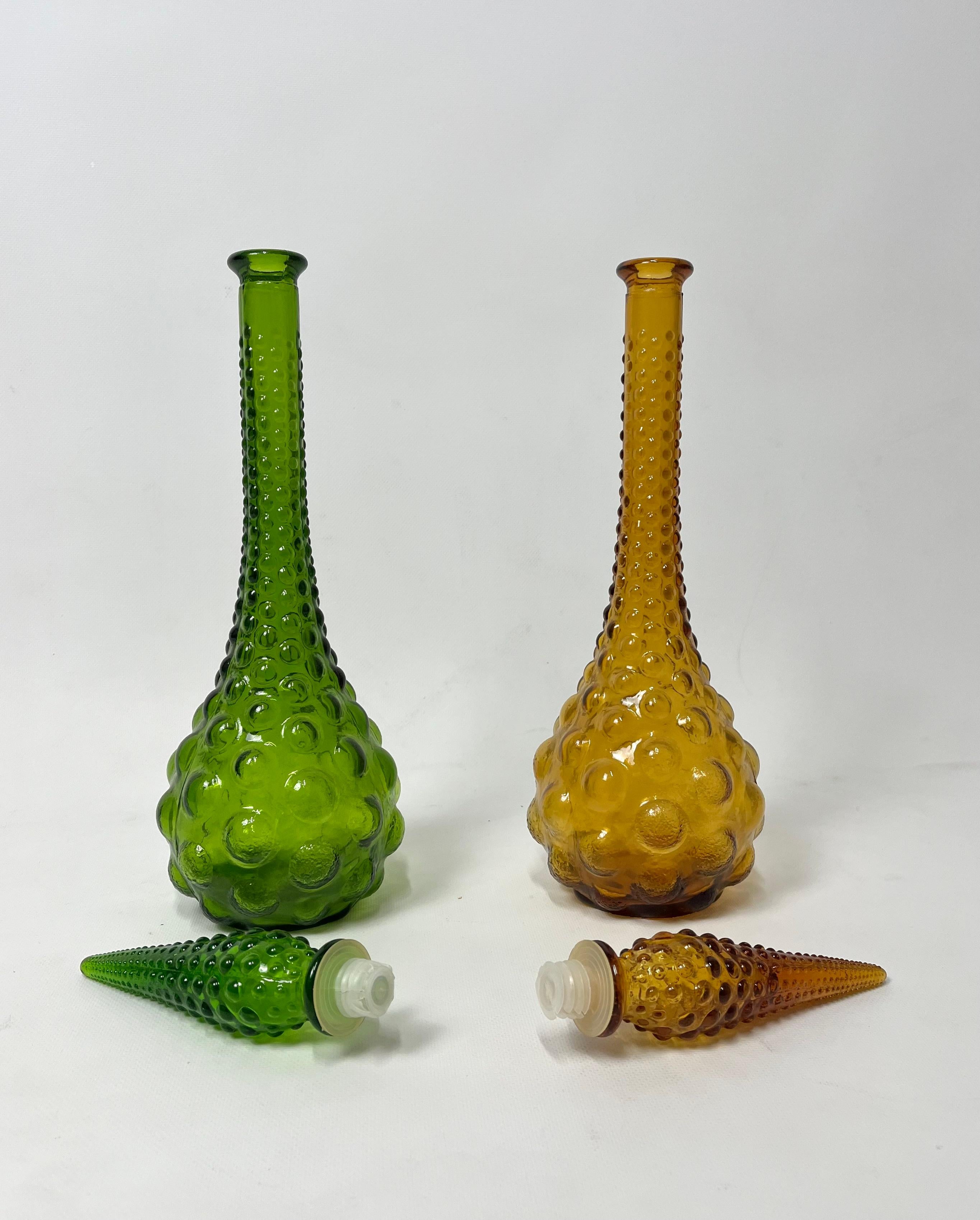 Milieu du XXe siècle Carafe Empoli vintage, lot de 2, années 1960 en vente