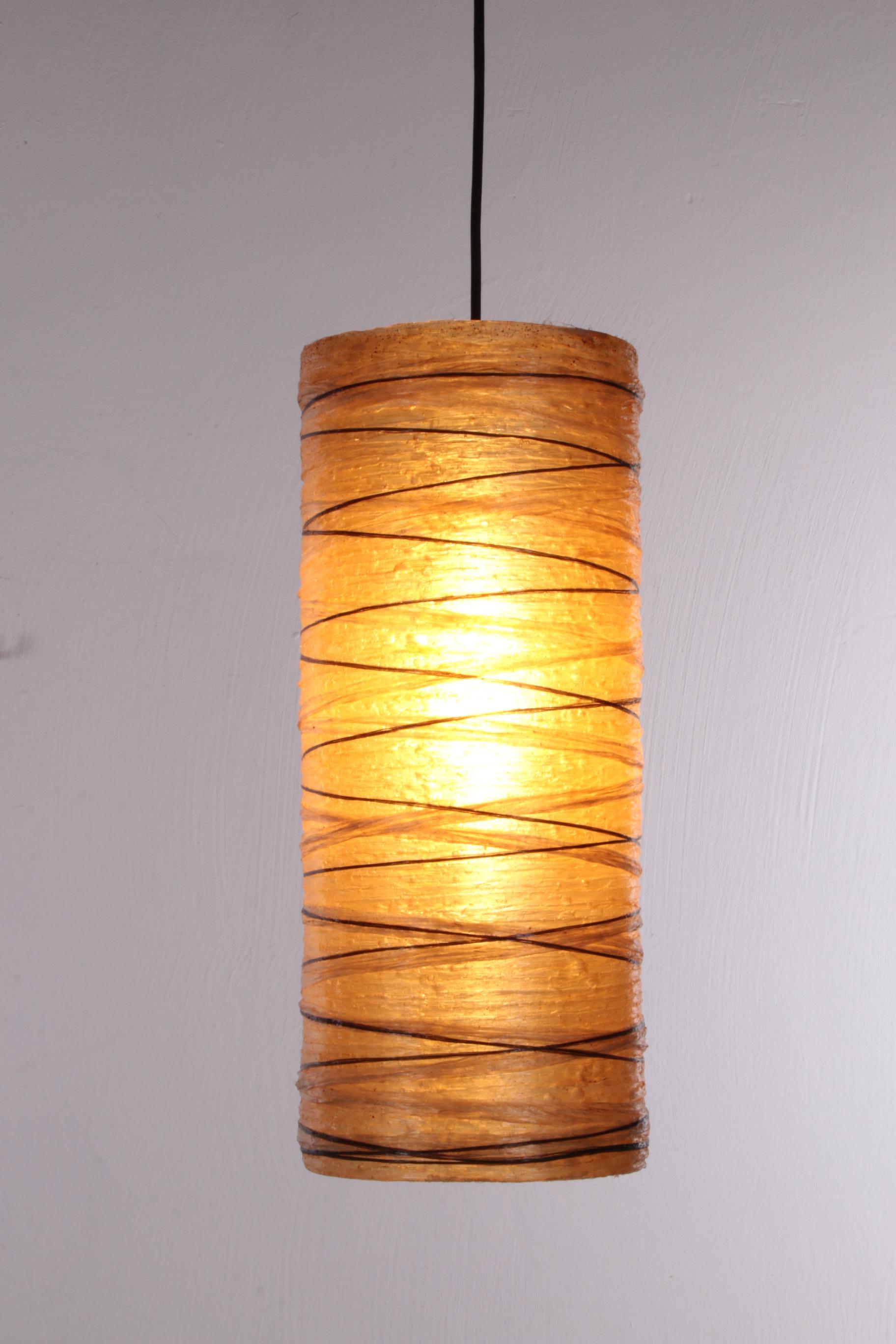 Vintage Glass Fibre French Pendant Lamp, 1960s For Sale 6