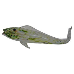 Vintage Glass Fish, Glasswork Novy Bor, 1970's.