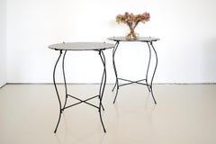 Vintage Glass Folding Tea / Bistro Tables, Set of 2