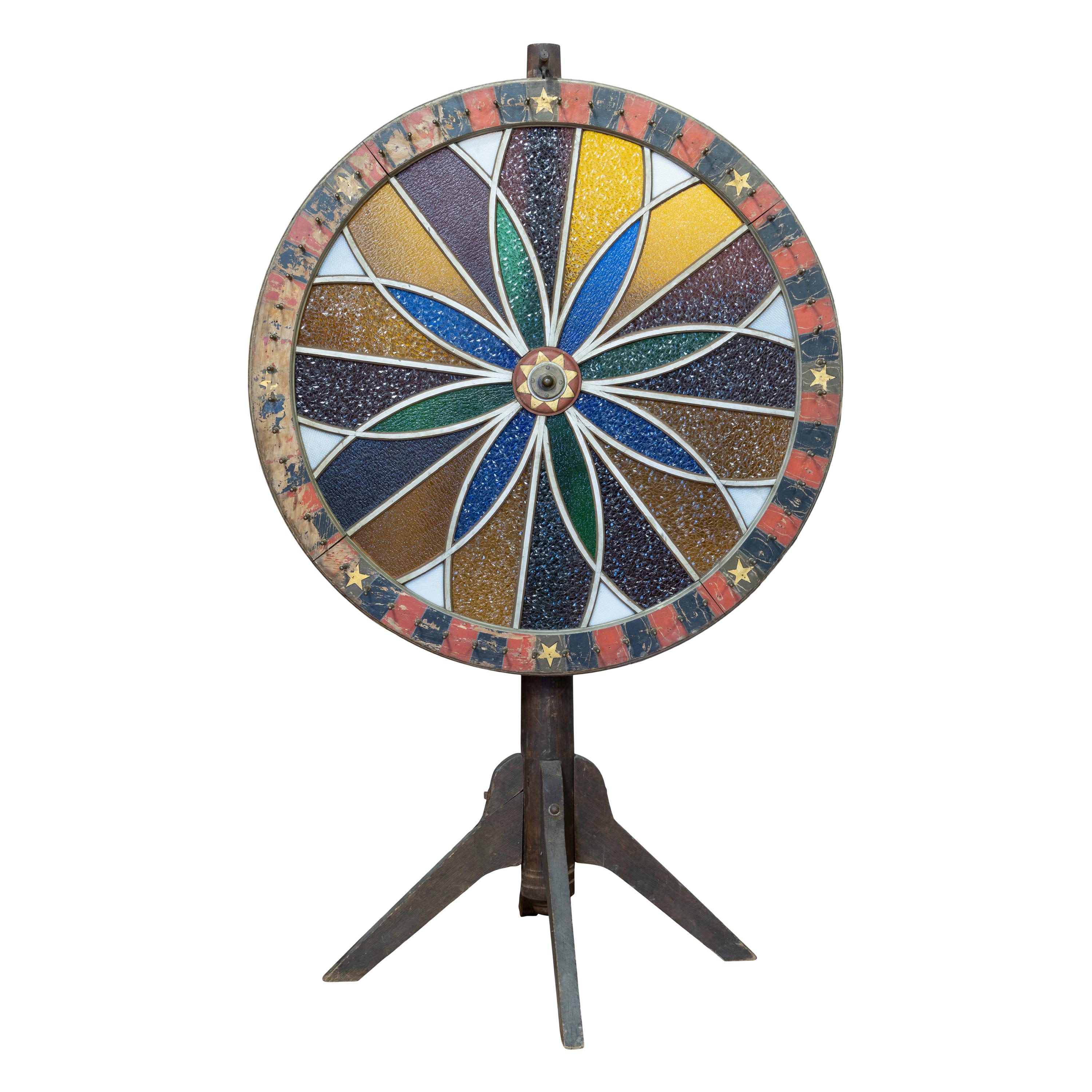 Vintage Glass Gambling Wheel For Sale