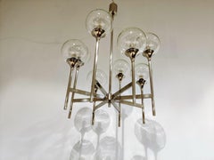 Vintage Glass Globe Chandelier, 1970s