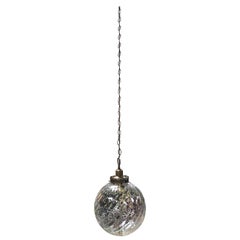 Glass Globe Hanging Pendant Light with Brass Hardware