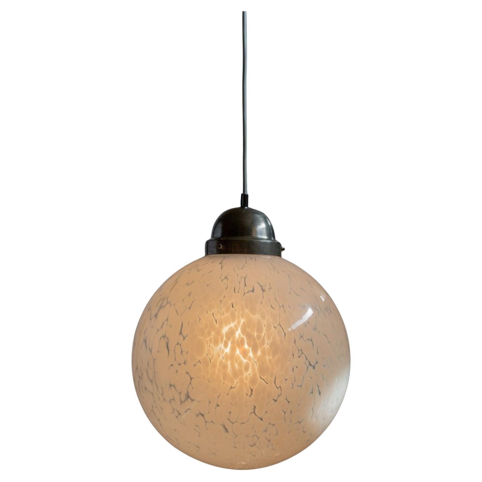 Globe Lighting Vintage de Cristal Clase Murano y Cromo, Años 60