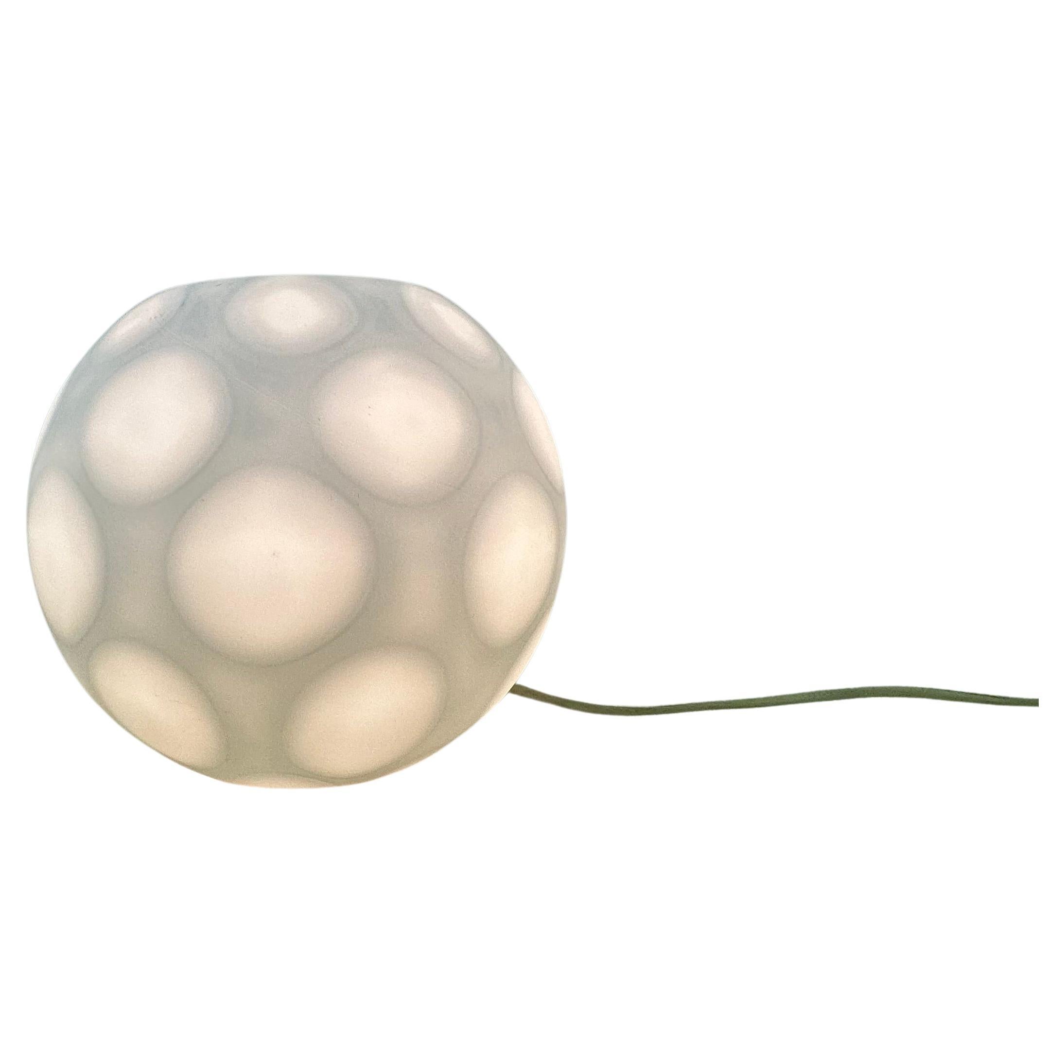 Vintage Round Glass Globe Table Lamp on Base at 1stDibs