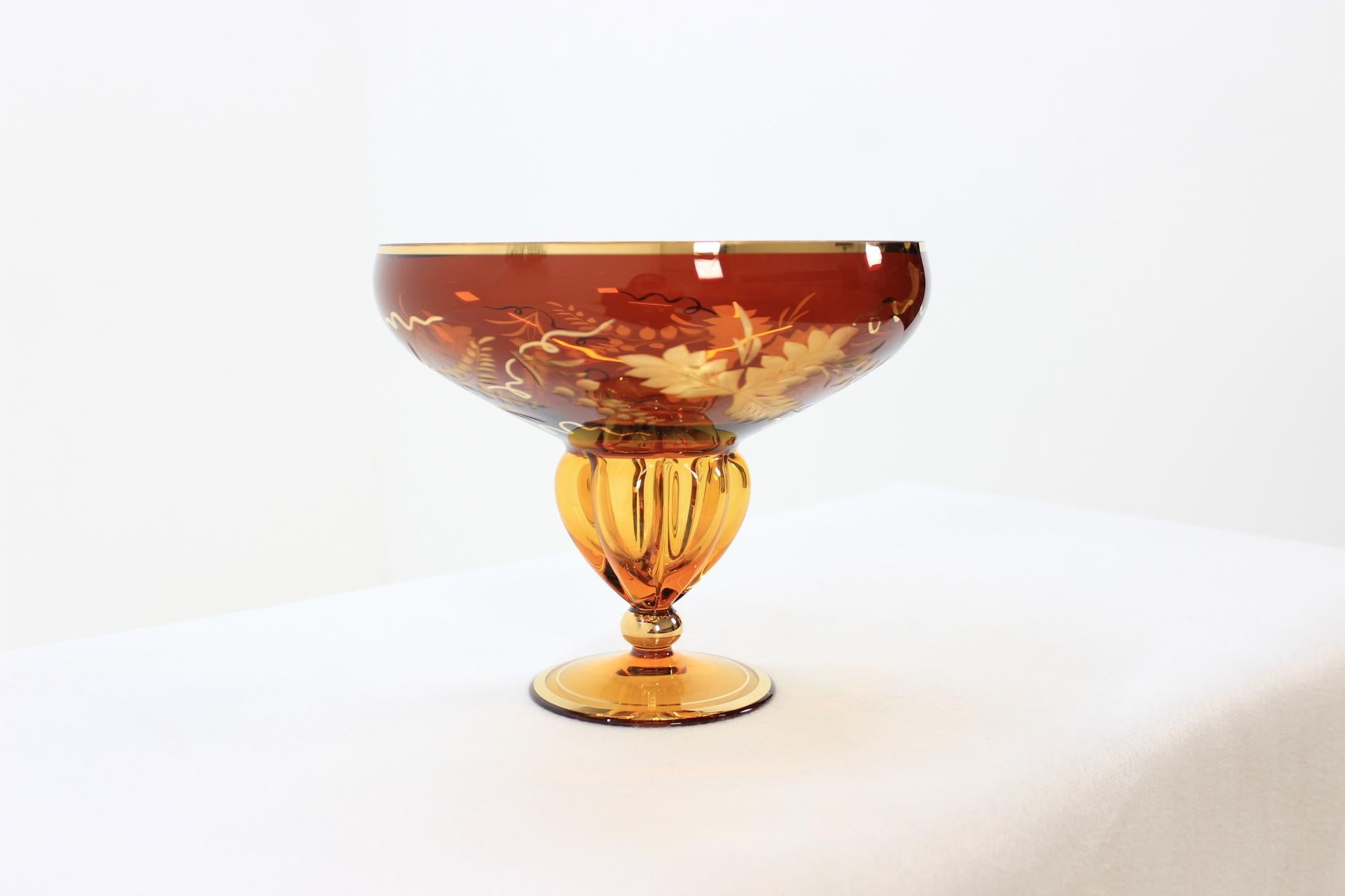 Late 20th Century Vintage Glass Goblet, 1970s For Sale
