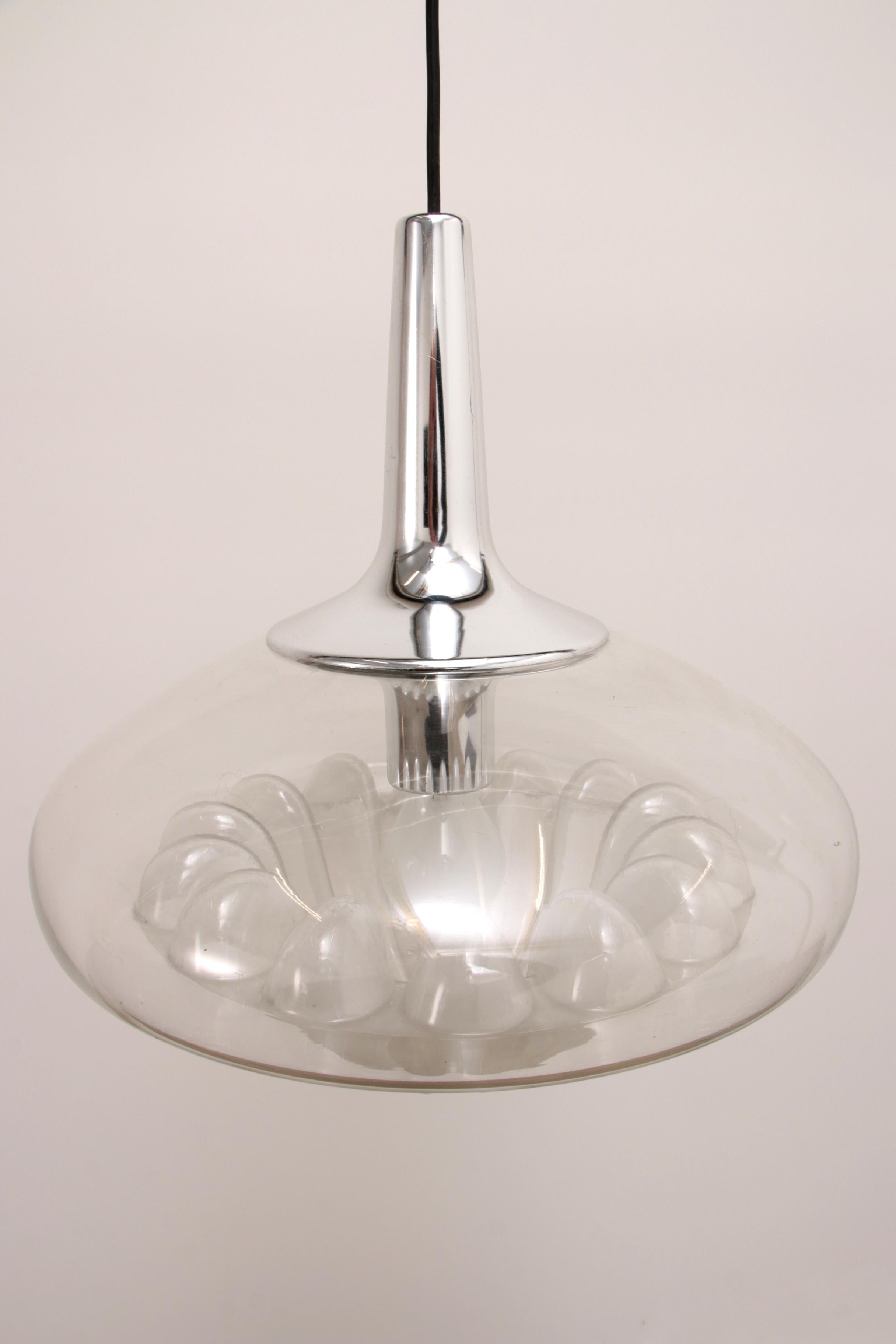 Vintage Glass Hanging Lamp by Peill & Putzler, circa 1960 For Sale 7