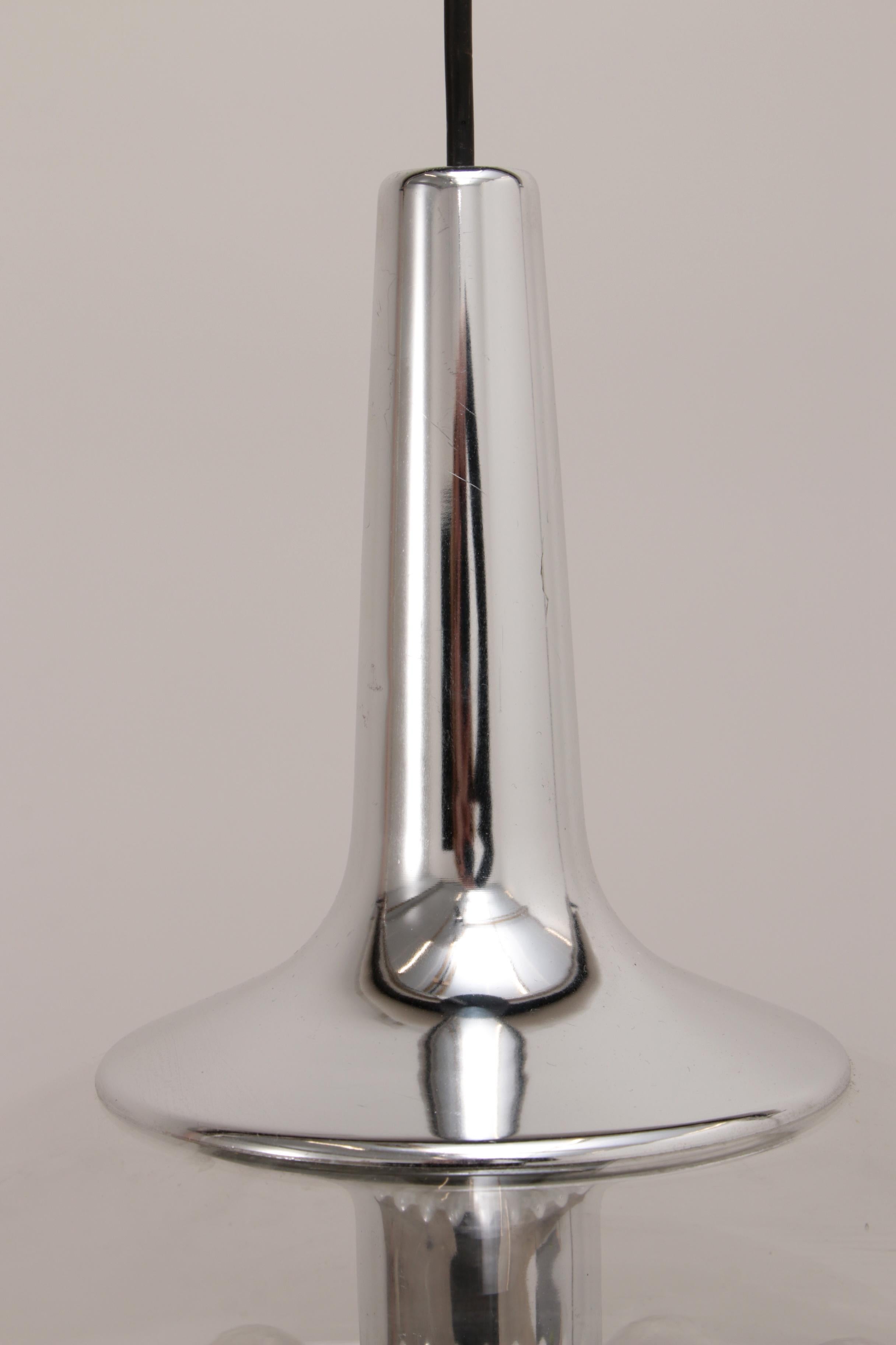 Vintage Glass Hanging Lamp by Peill & Putzler, circa 1960 For Sale 9