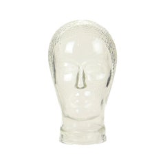 Vintage Glass Head Display Mannequin Headphones Display 26cm