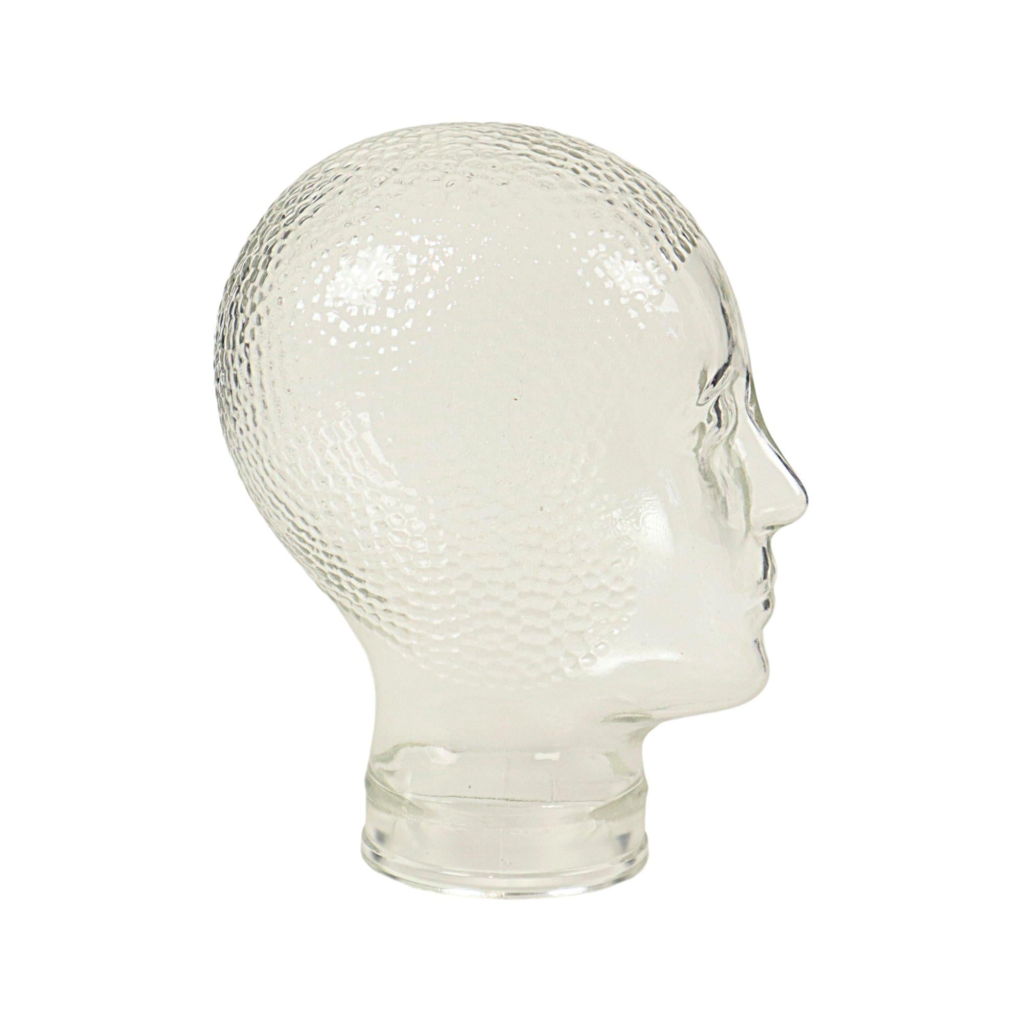 Vintage Glass Head Display Mannequin Headphones Display 26cm In condizioni ottime in vendita a Poperinge, BE