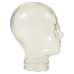 Vintage Glass Head Display Mannequin Headphones Display 26cm