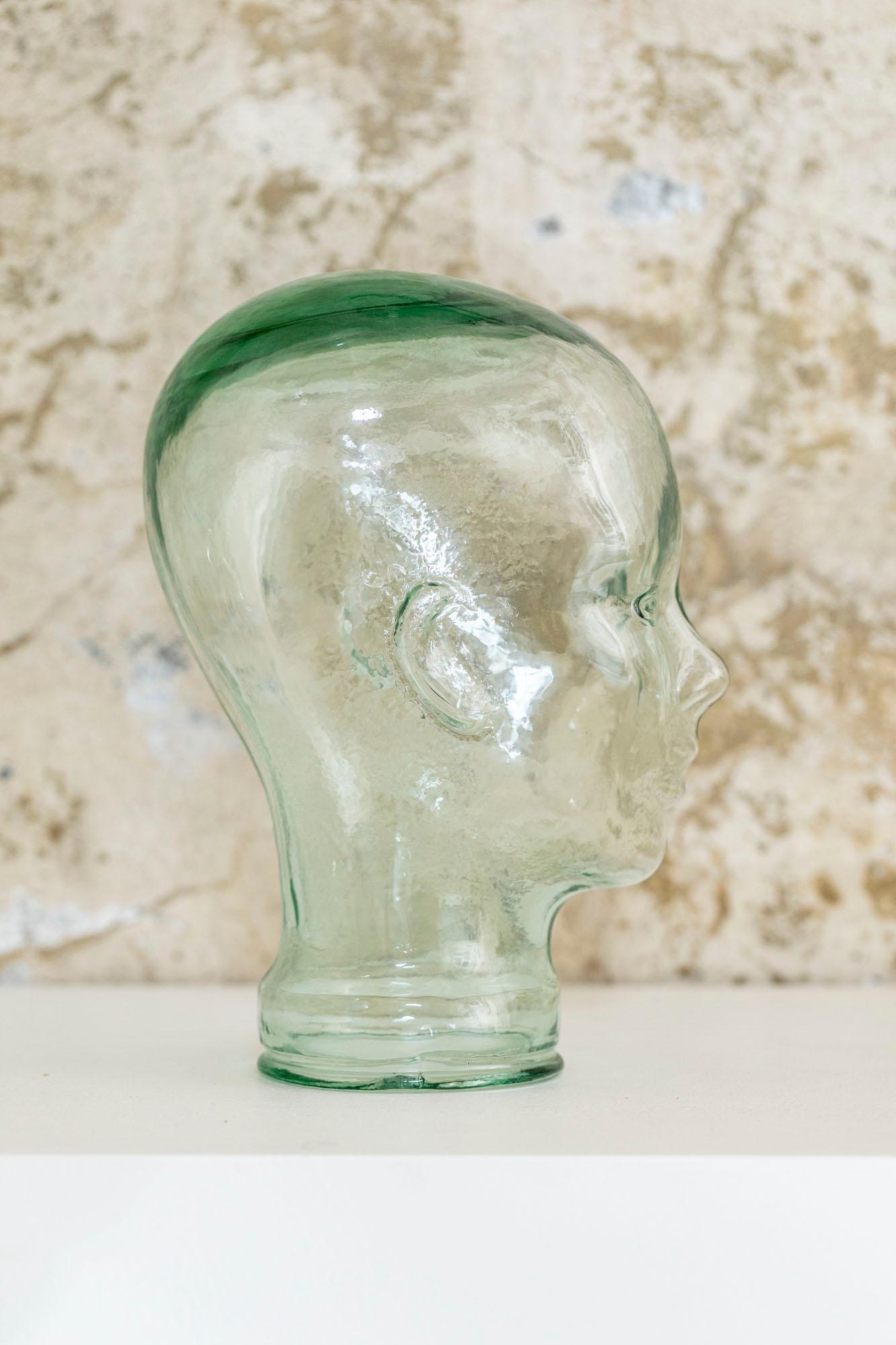 Mid-20th Century Vintage Glass Head, Italy, c. 1960