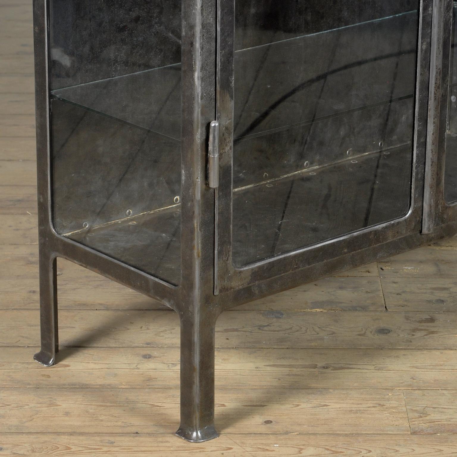 Vintage Glass & Iron Medical Cabinet, 1920s For Sale 7
