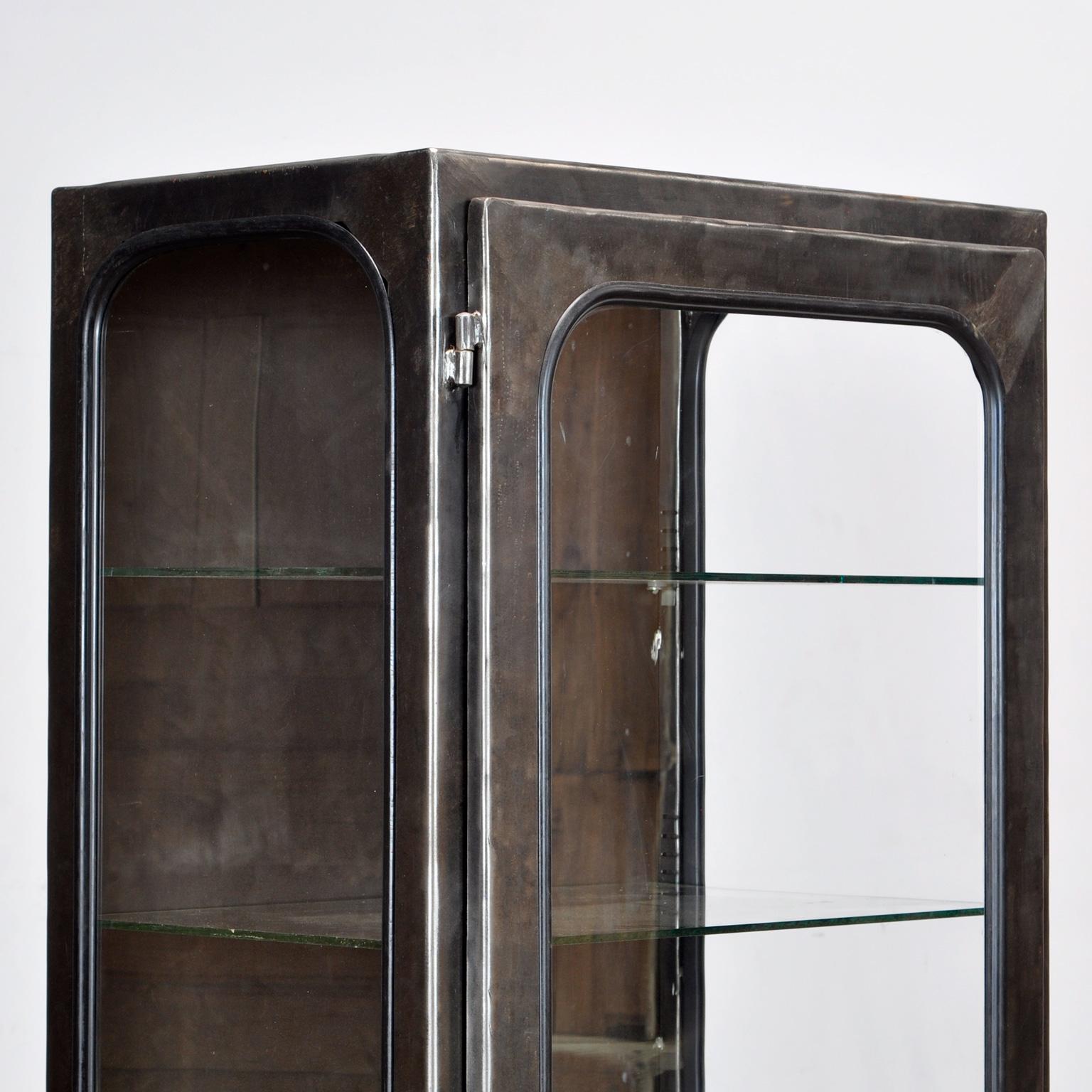 Late 20th Century Vintage Glass & Iron Medical Cabinet, 1970s