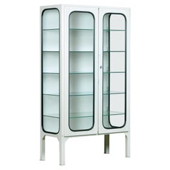 Vintage Glass & Iron Medical Cabinet, 1970s
