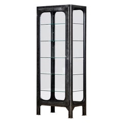 Cabinet médical vintage en verre et fer, 1970