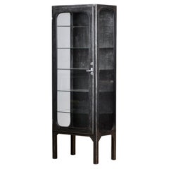 Vintage Glass 
Iron Medical Cabinet, 1970s