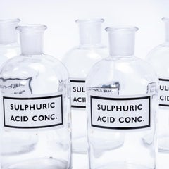 Vintage Glass Laboratory Flasks - Sulphuric Acid