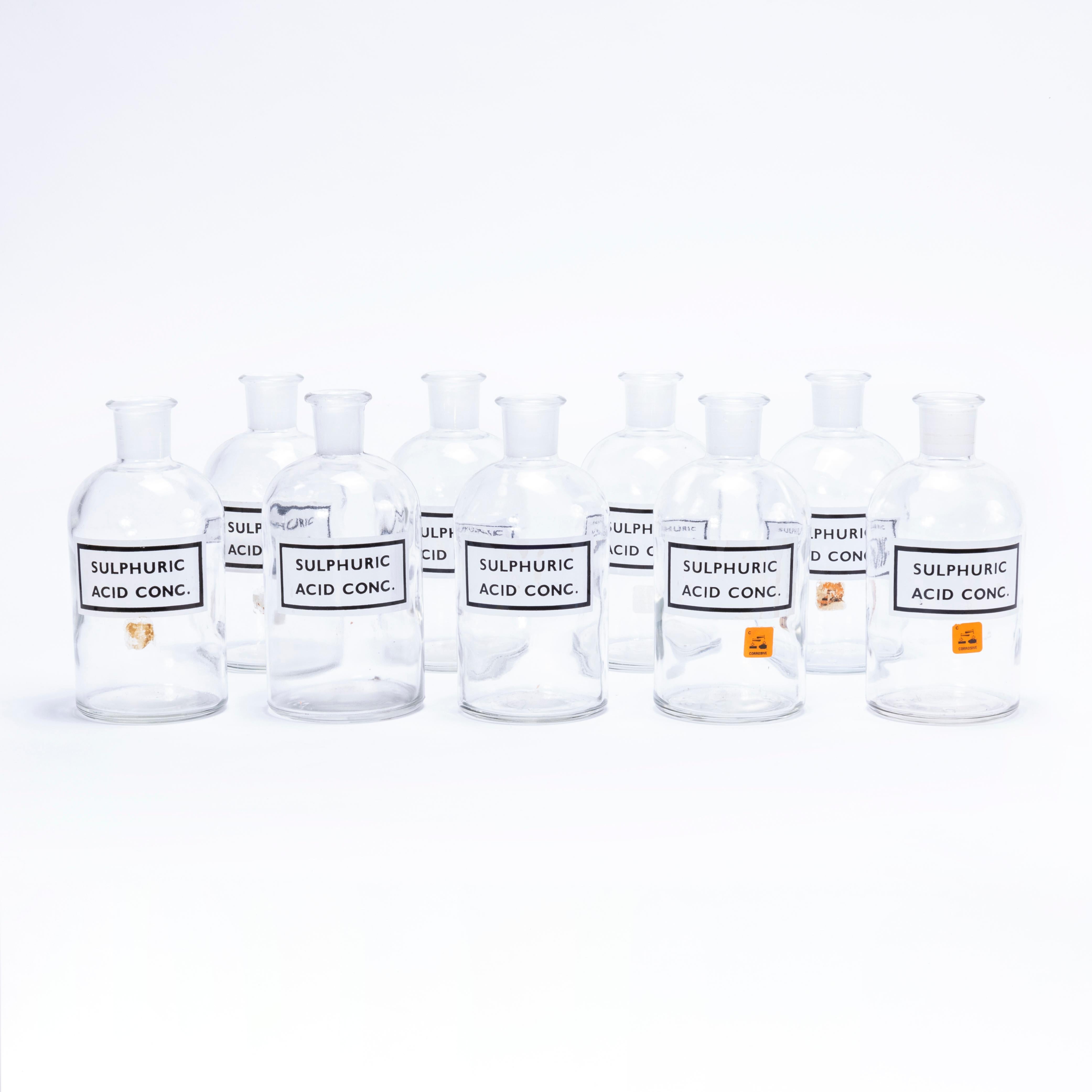 Vintage Glass Laboratory Flasks - Sulphuric Acid For Sale 1