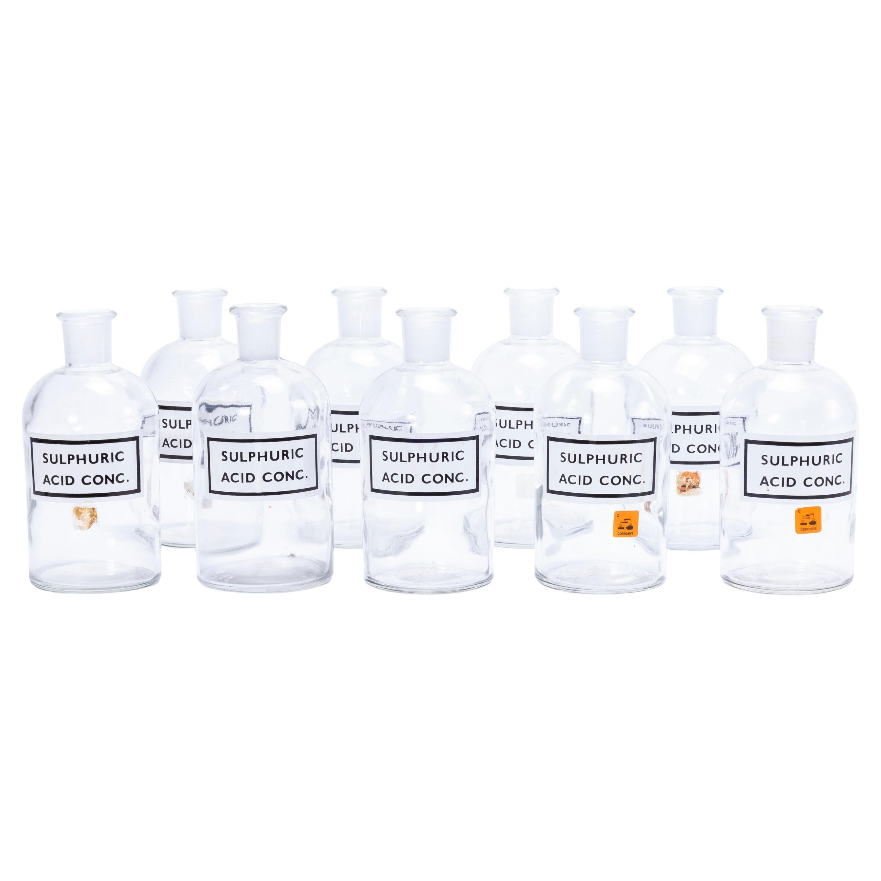 Vintage Glass Laboratory Flasks - Sulphuric Acid For Sale