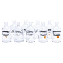 Flaques de laboratoire en verre vintage - acide Sulphuric