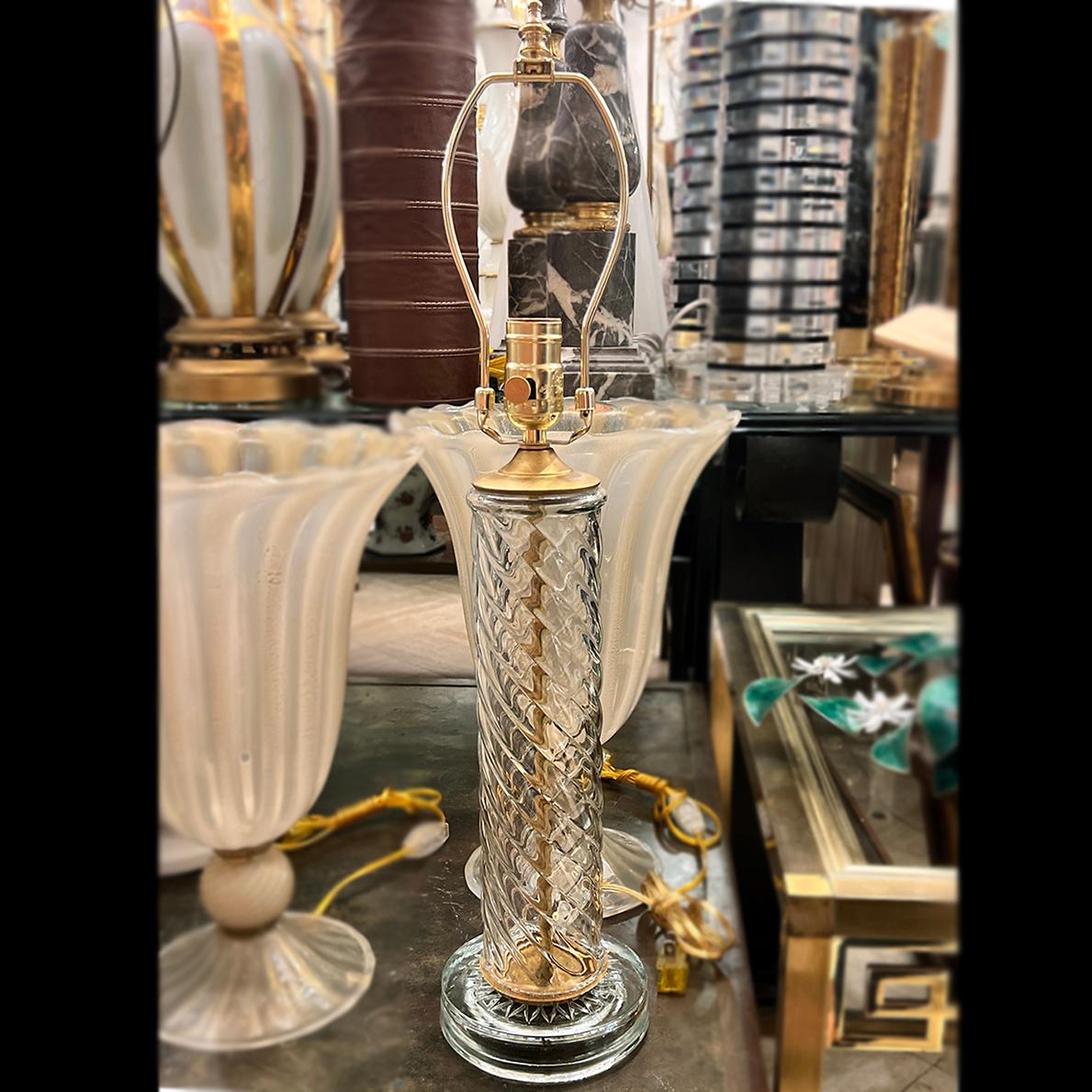 Lámpara de cristal vintage mediados del siglo XX en venta