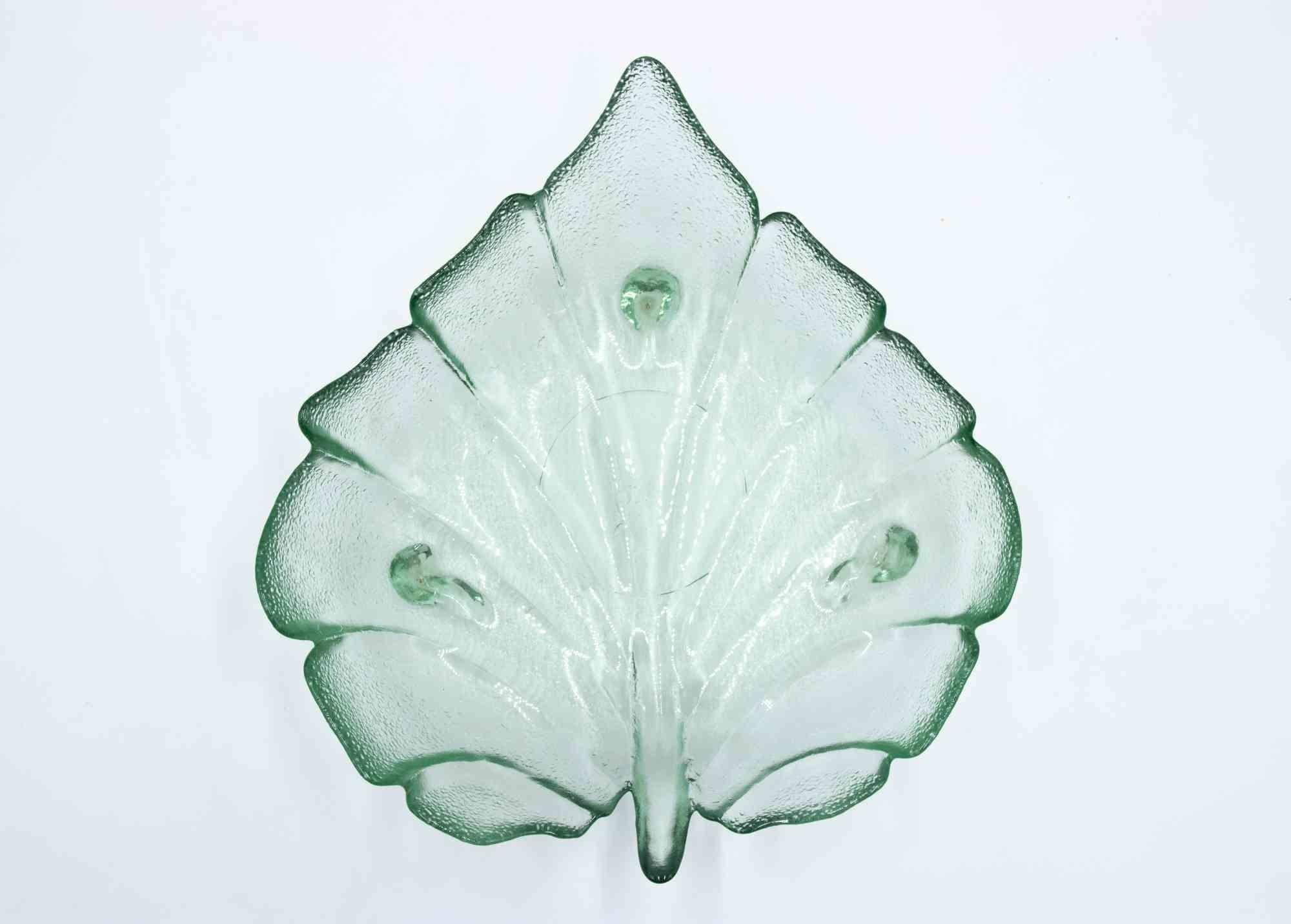Blattförmiger Vintage-Glasbehälter in Glasform, Italien, 1970er Jahre (Deutsch) im Angebot