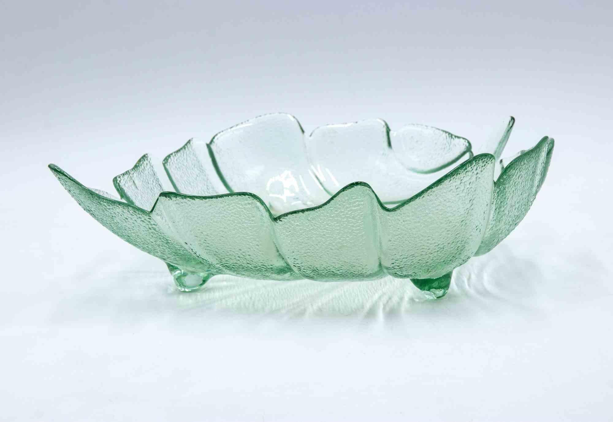 Blattförmiger Vintage-Glasbehälter in Glasform, Italien, 1970er Jahre im Angebot 1