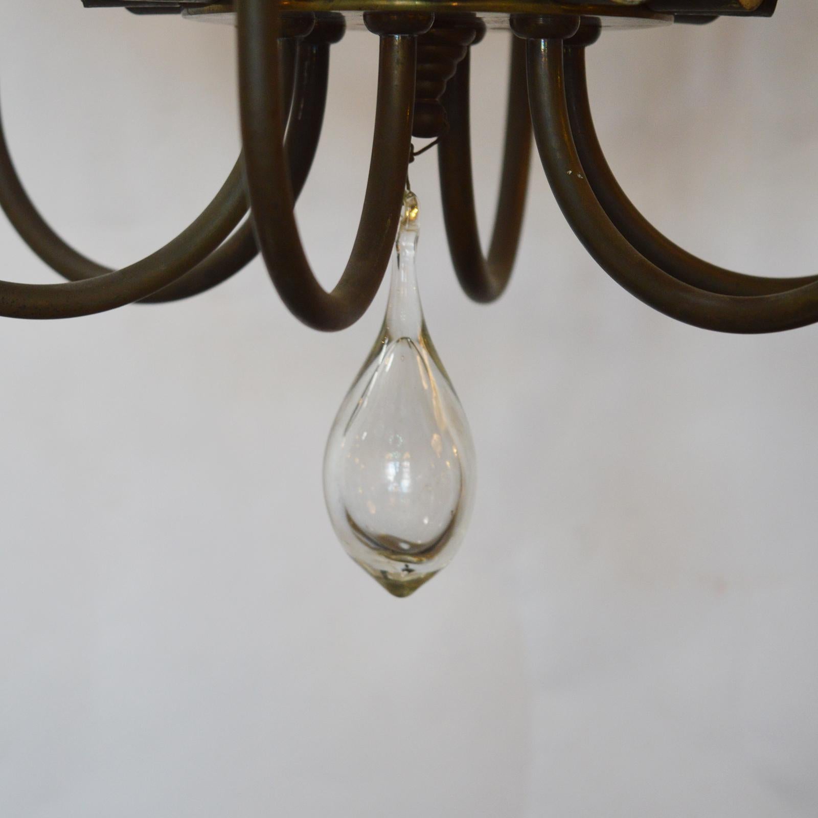 Vintage Glass Leaves Chandelier by Barovier e Toso 1