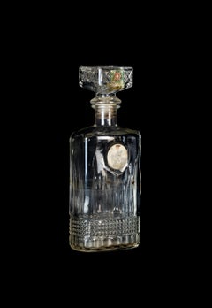 Vintage Glass Liquor Bottle, Mid-20th Century