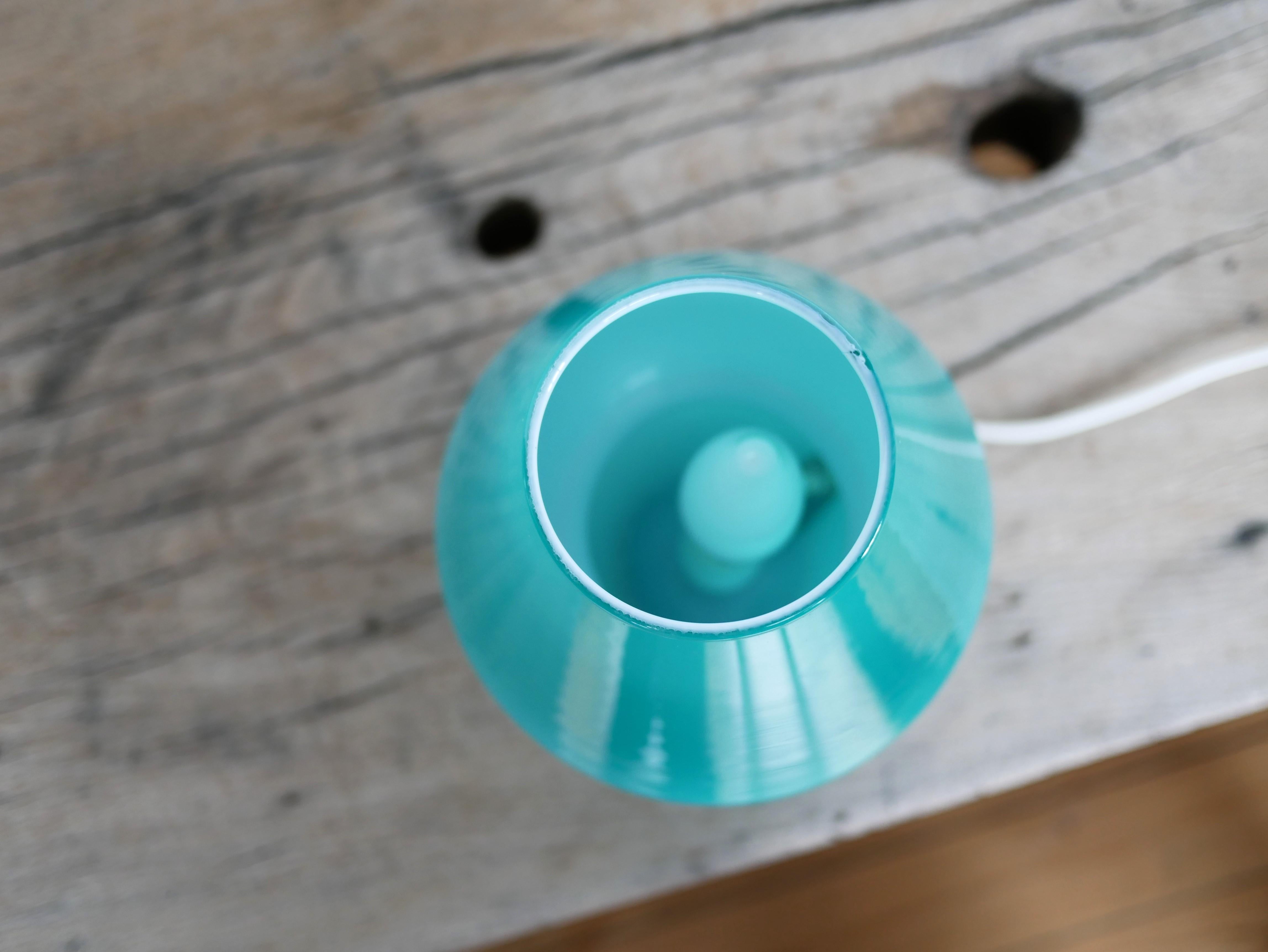 Lampe champignon vintage en verre de Verrerie de Vianne 1