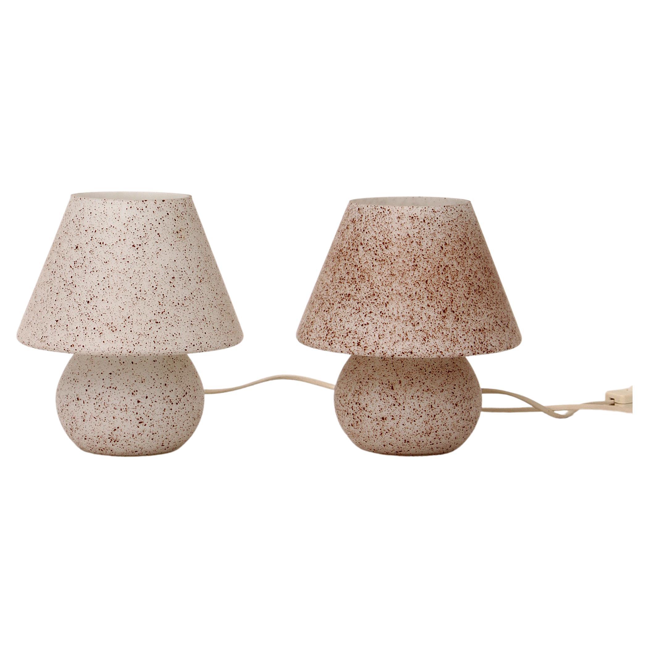 Lampes champignons ou champignons en verre vintage, Allemagne, 1960 en vente