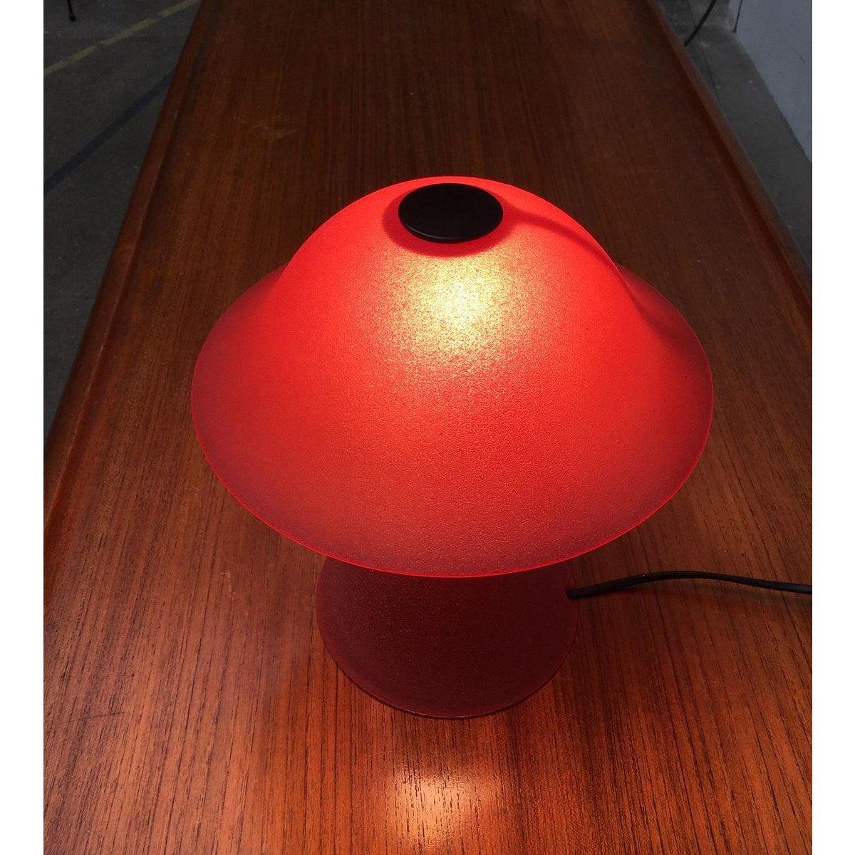 Lampe de table champignon vintage en verre, 1970 en vente 5