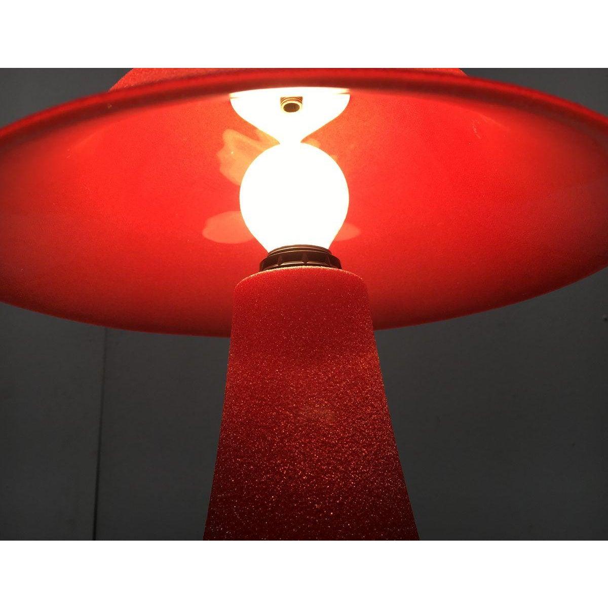 Métal Lampe de table champignon vintage en verre, 1970 en vente