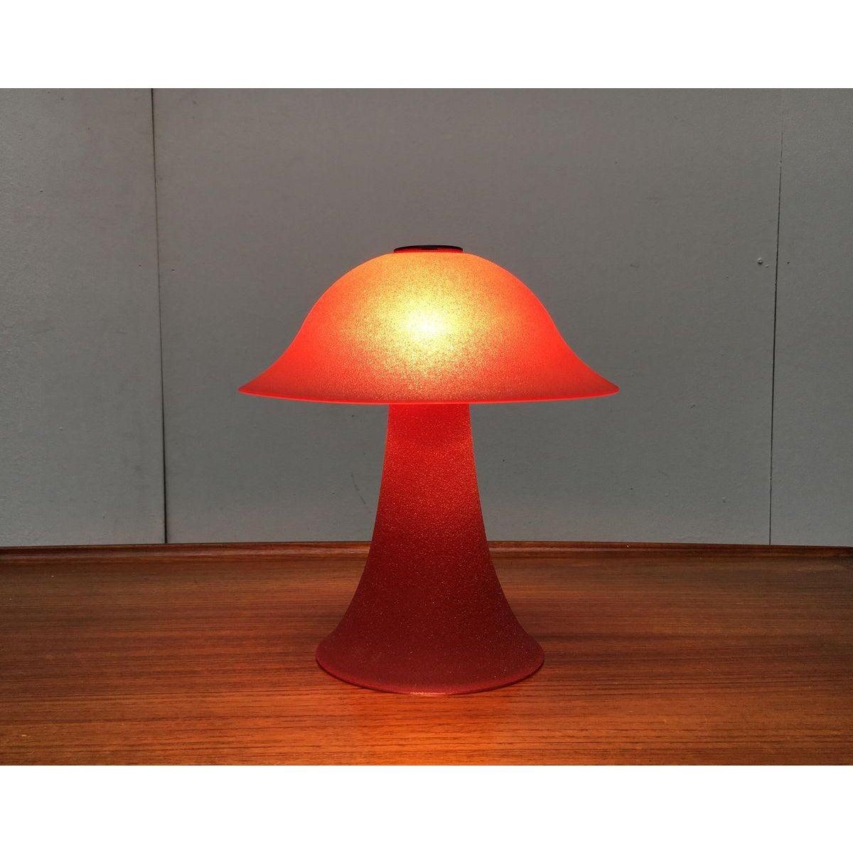 Lampe de table champignon vintage en verre, 1970 en vente 4