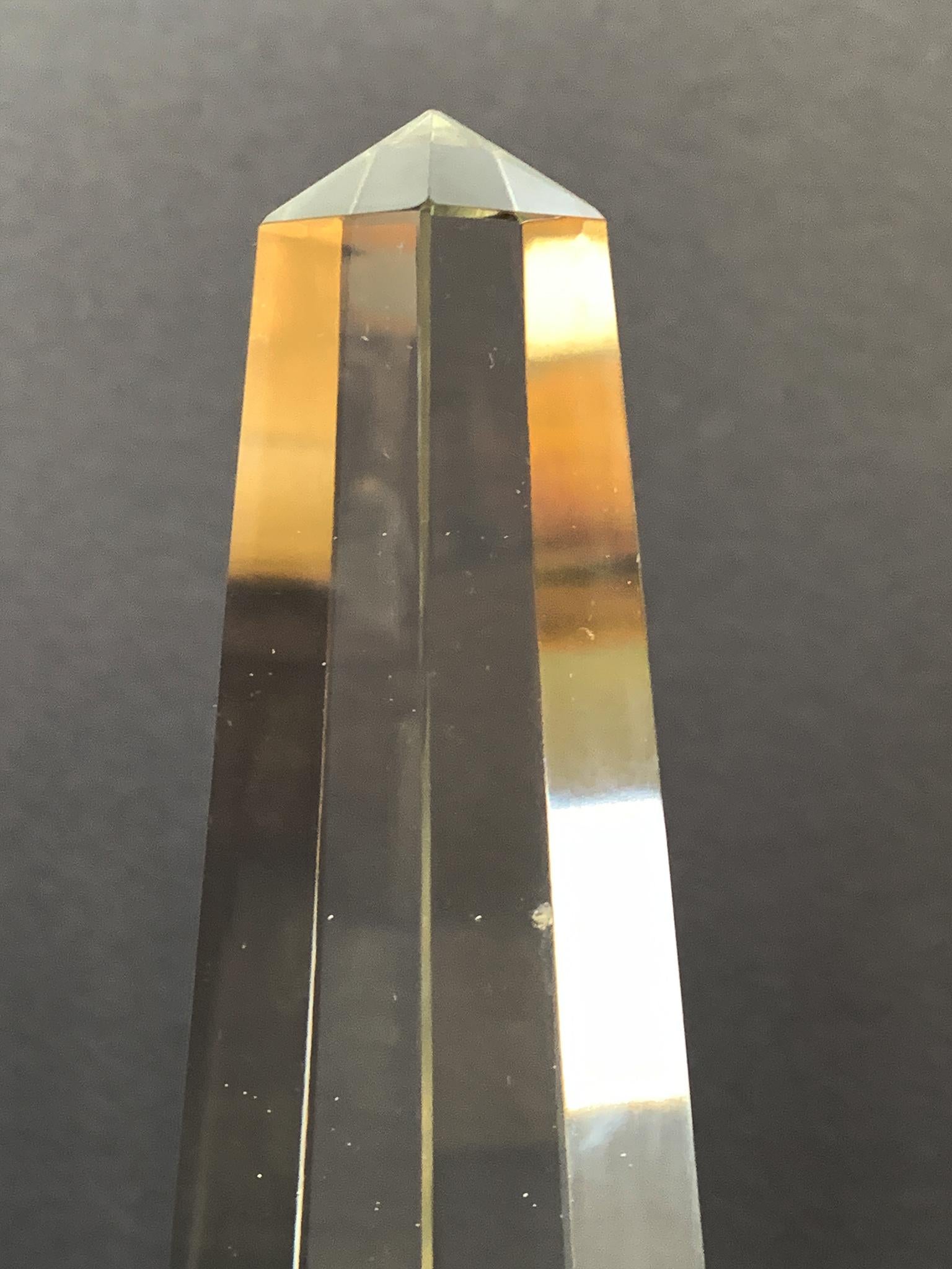 20th Century Vintage Glass Obelisk For Sale