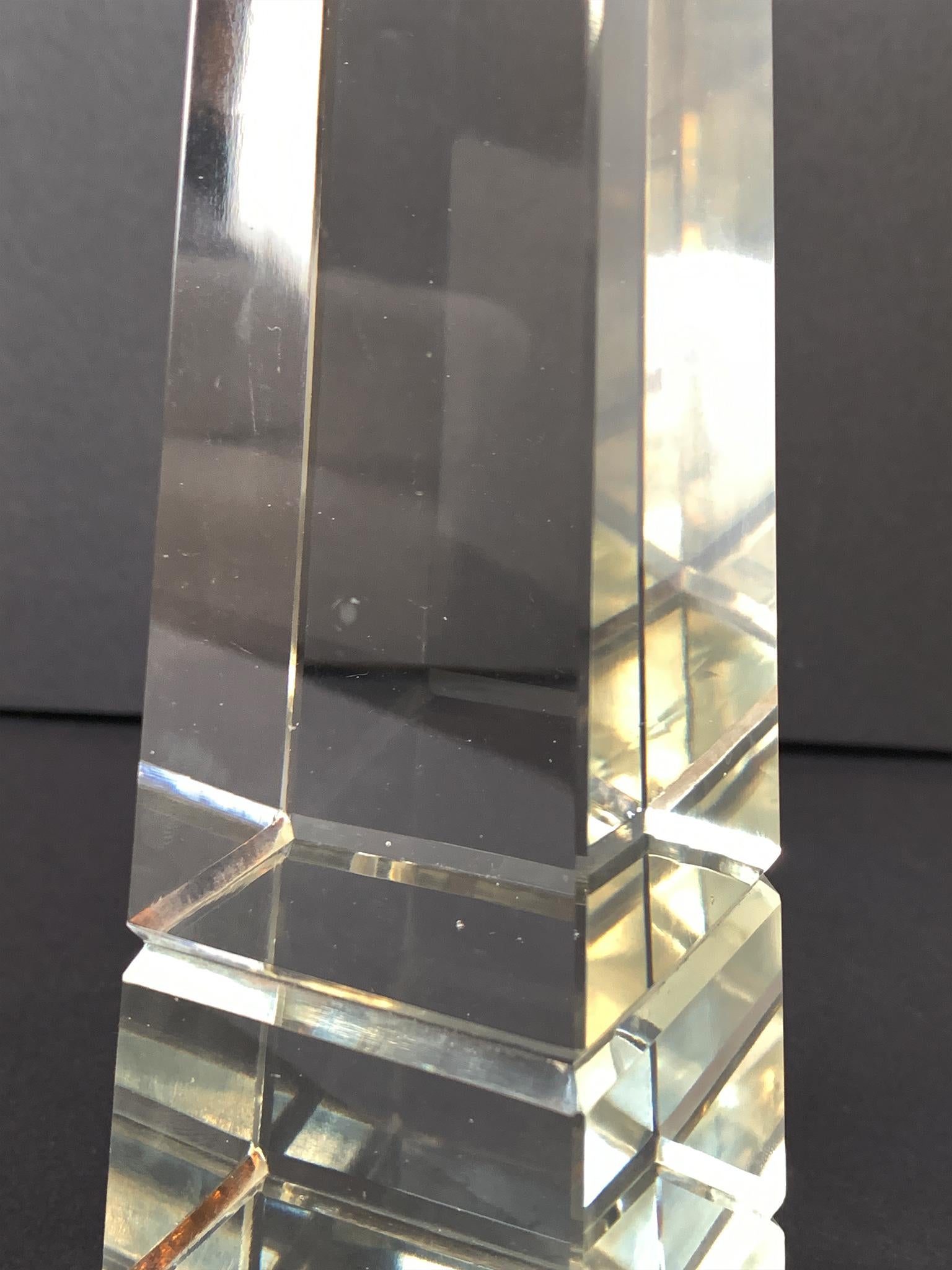Vintage Glass Obelisk For Sale 1