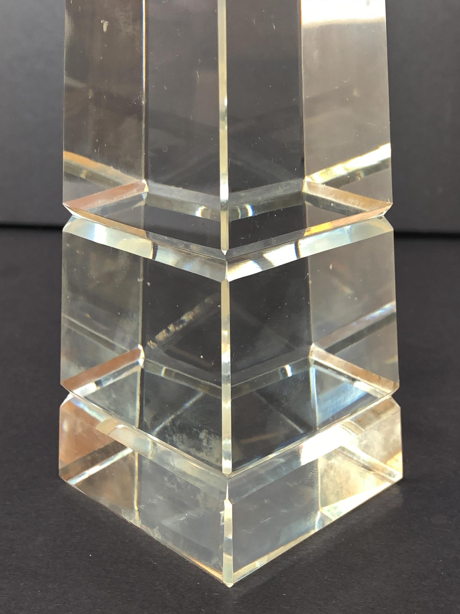 Vintage Glass Obelisk For Sale 2
