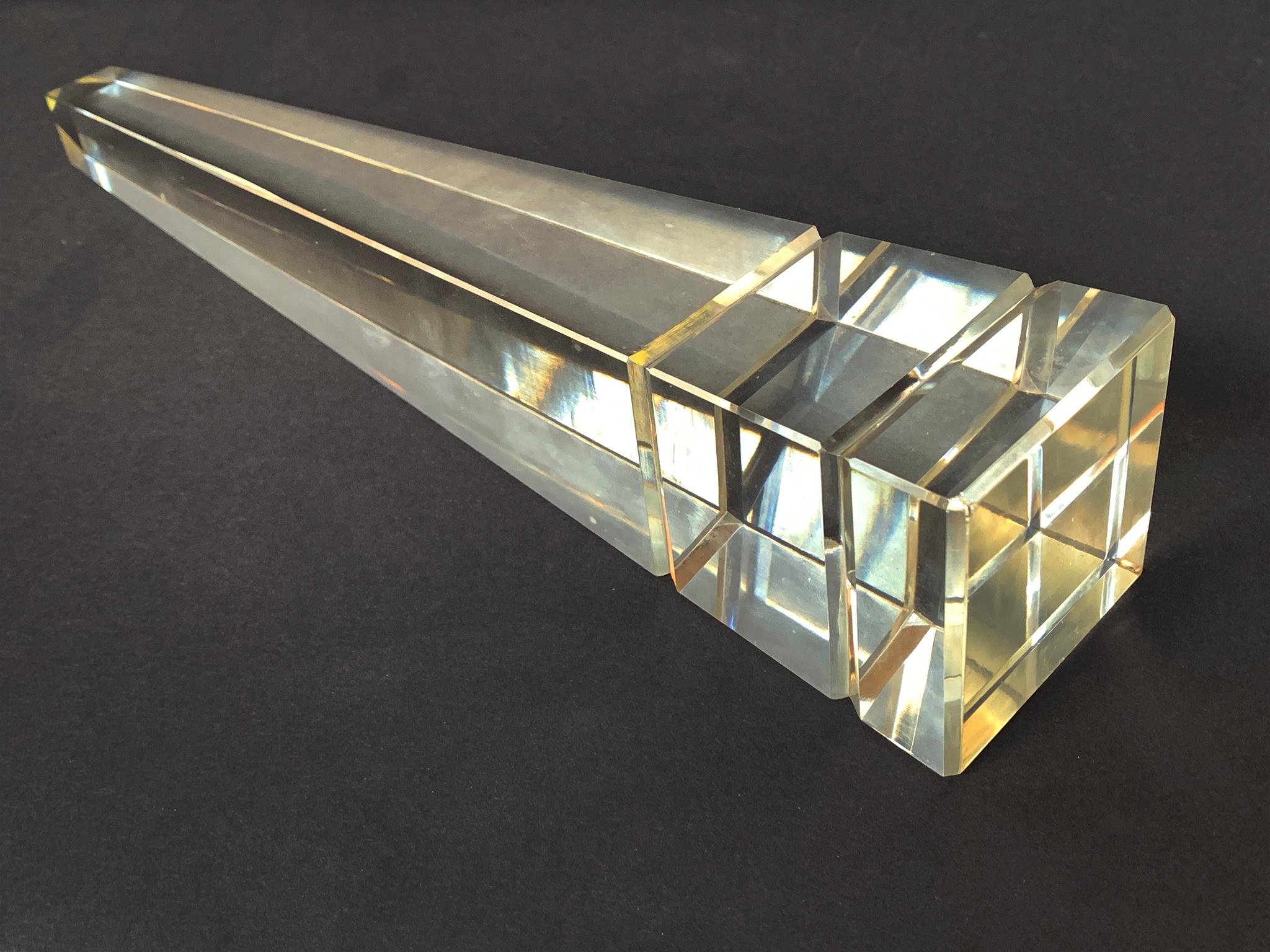 Vintage Glass Obelisk For Sale 4