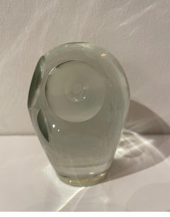 Vintage Glass Owl Paperweight, Circa 1970s, 20th Century Sculpture