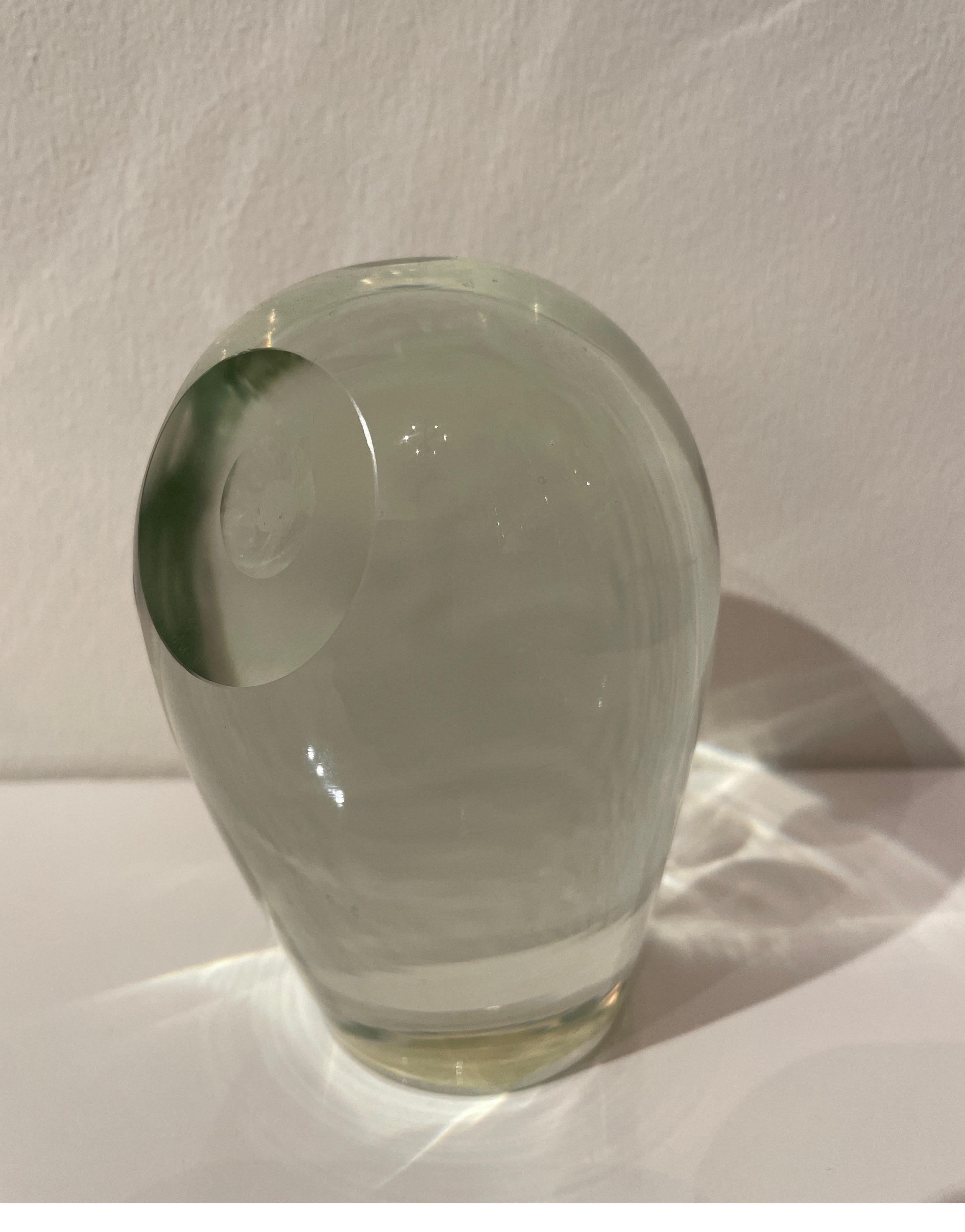 clear glass owl