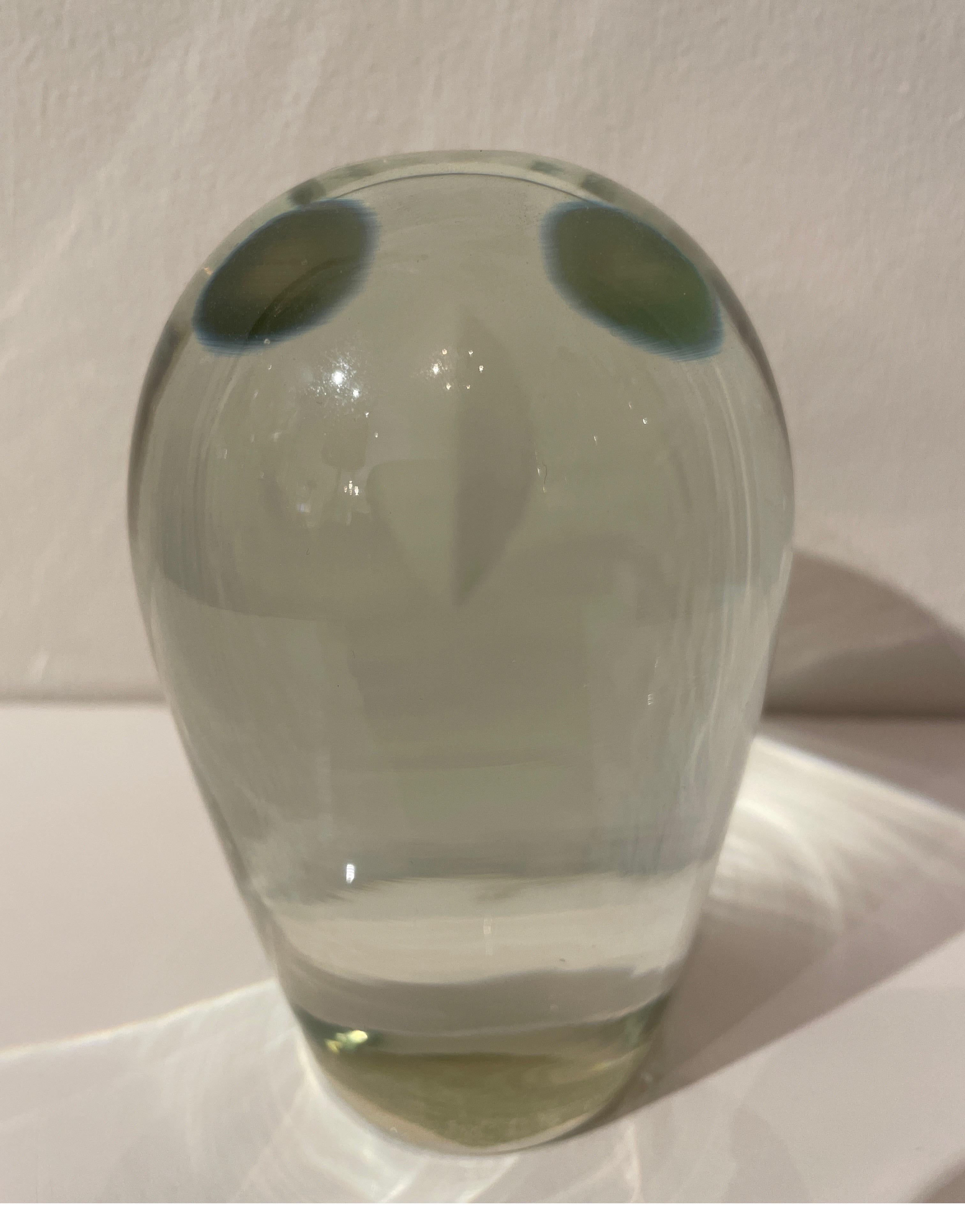 20th Century Vintage Glass Owl Paperweight For Sale