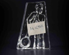 Fermacarte in vetro vintage, Italia, anni '70